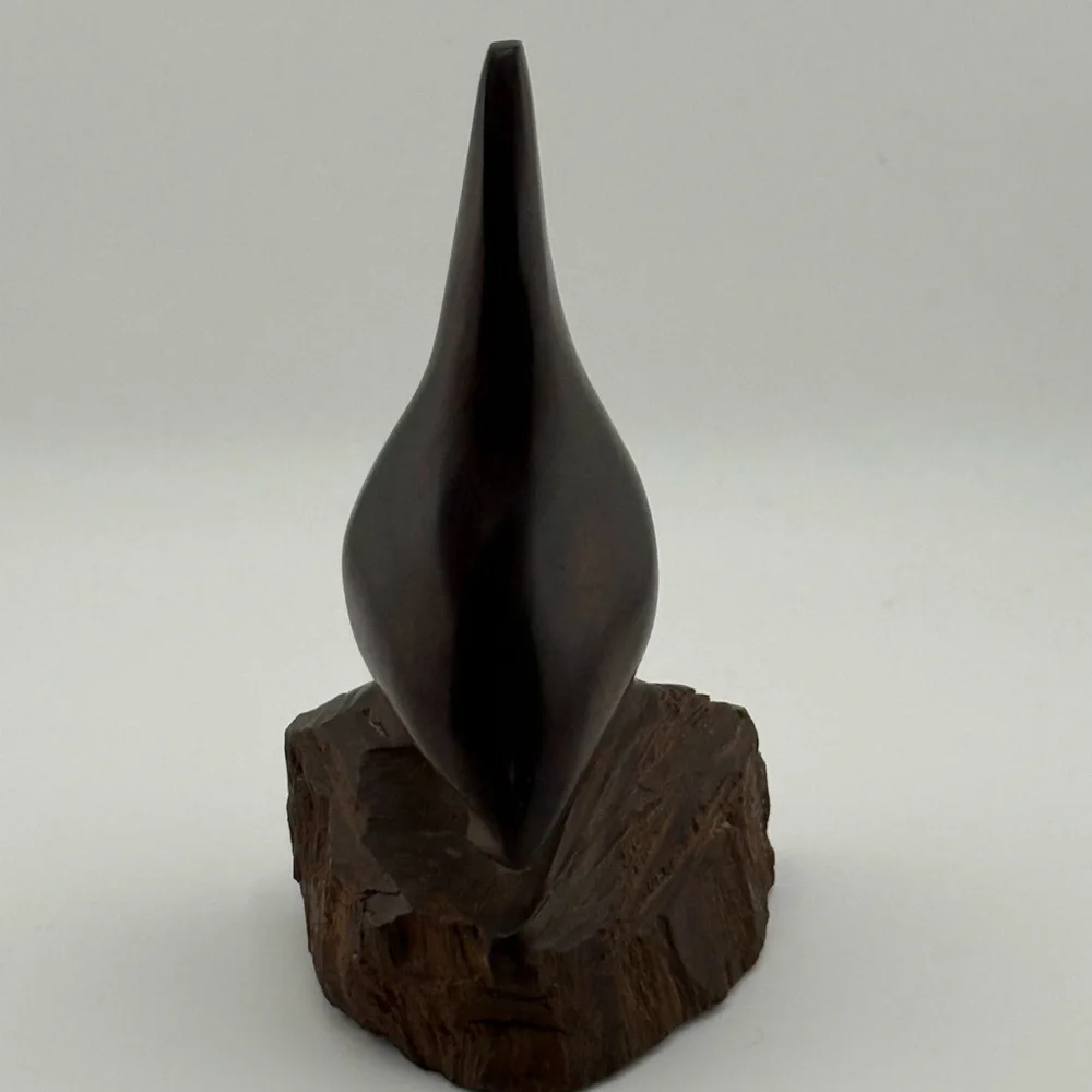 Vintage Hand Carved Wood Quail Bird Figurine Sculpture Rustic Decor